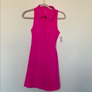 GAP Fit Sleeveless Polo Mini Dress in Hot Pink